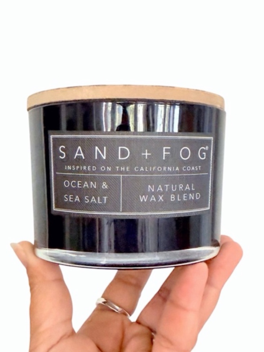 Sand + Fog Ocean & Sea Salt Large Scented Candle - Black